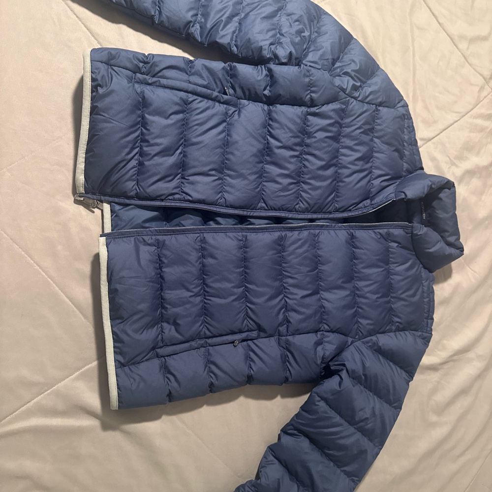 B.DRADDY Women’s Down Puffer Jacket Blue Lightweight Quilted Winter Coat Size Sm
